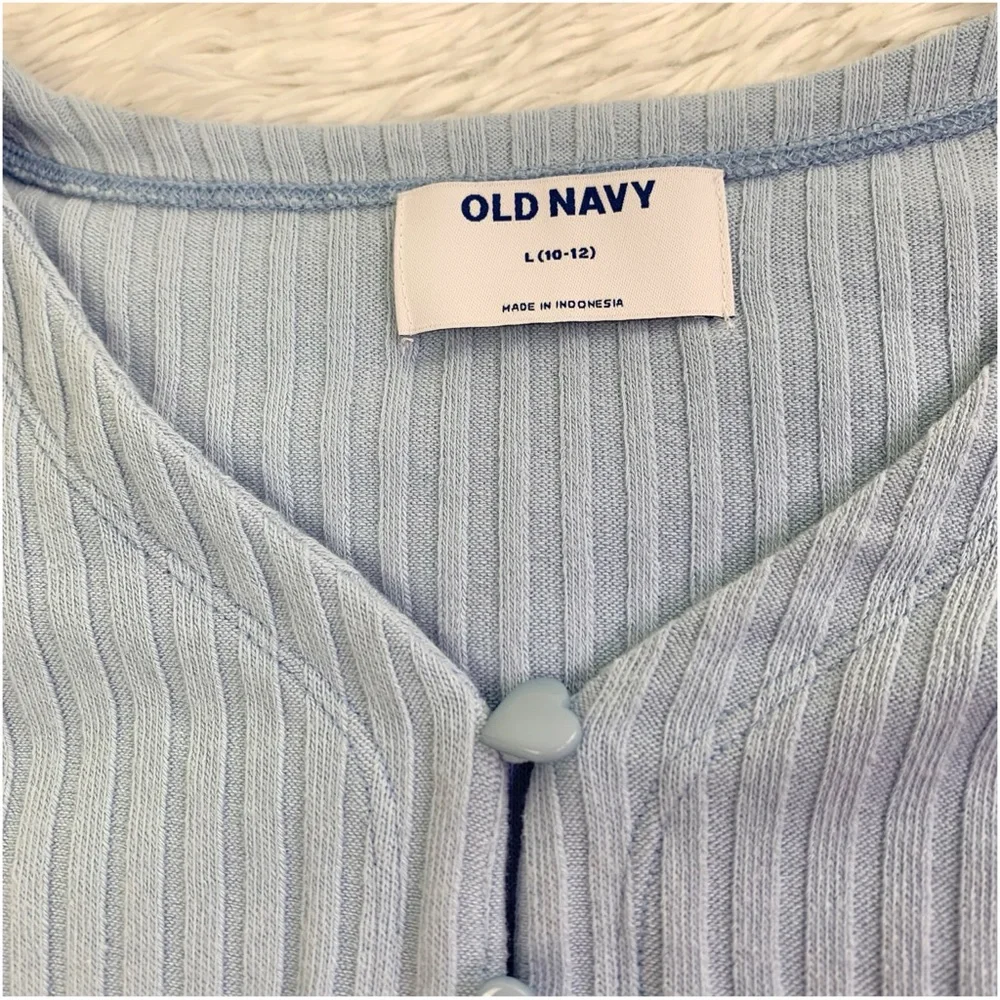 Old Navy Light‎ Blue long sleeve Ribbed Cardigan V neck